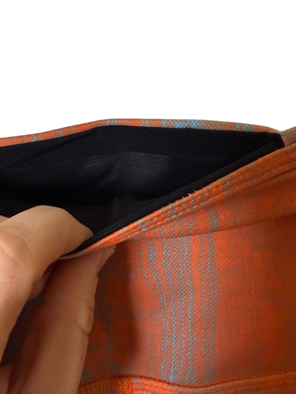 ZYIA Small Orange Leggings with Blue Abstract Print - Picture 4 of 7